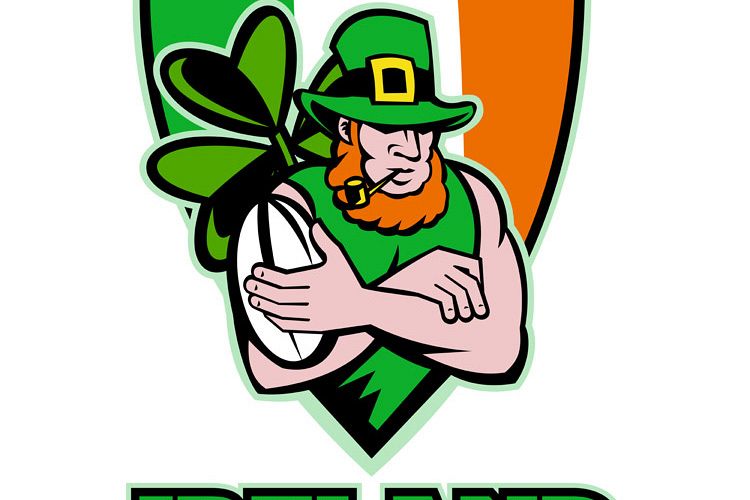 Irish leprechaun rugby player celtic shield Ireland example image 1