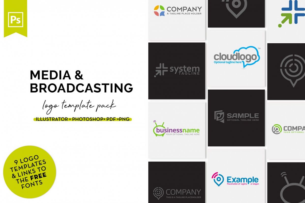 Media Logo Design Set example image 1