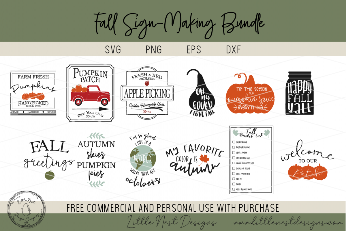 Fall Sign SVG Bundle - Farmhouse Sign Bundle example image 1