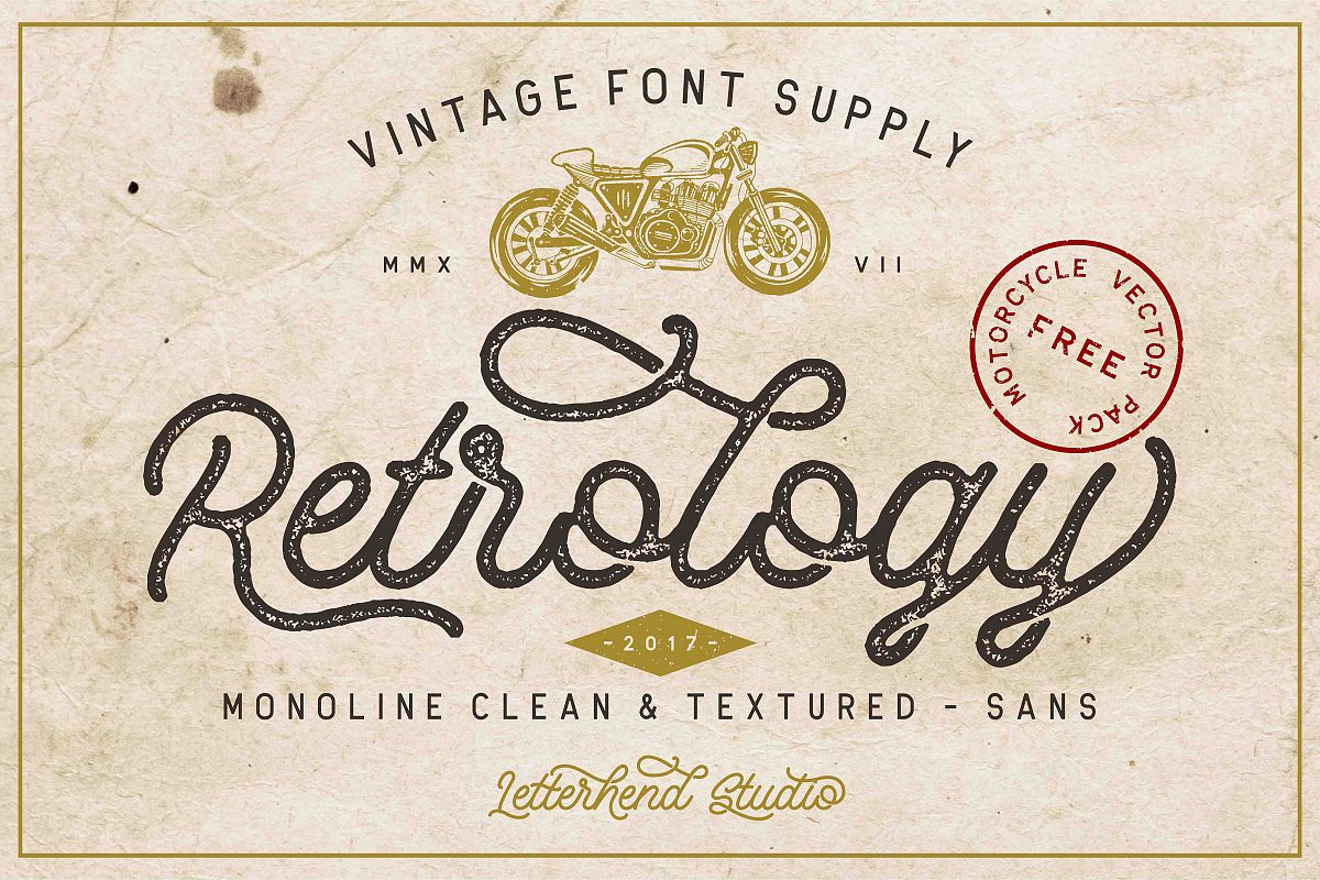 Retrology Monoline & Vector Pack example image 1