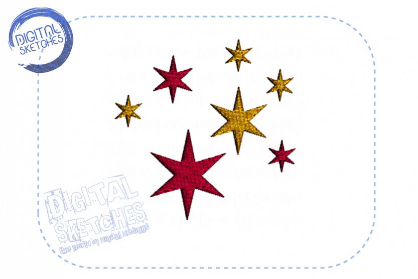 Star Stars Machine Embroidery Design Instant Download example image 1