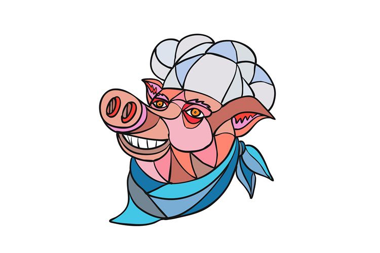 Pig Pork Baker Mosaic Color example image 1