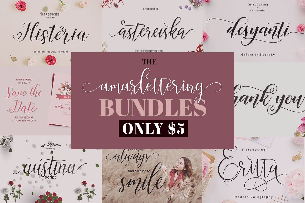 The Amarlettering Bundles Vol. I Only $5 example image 1