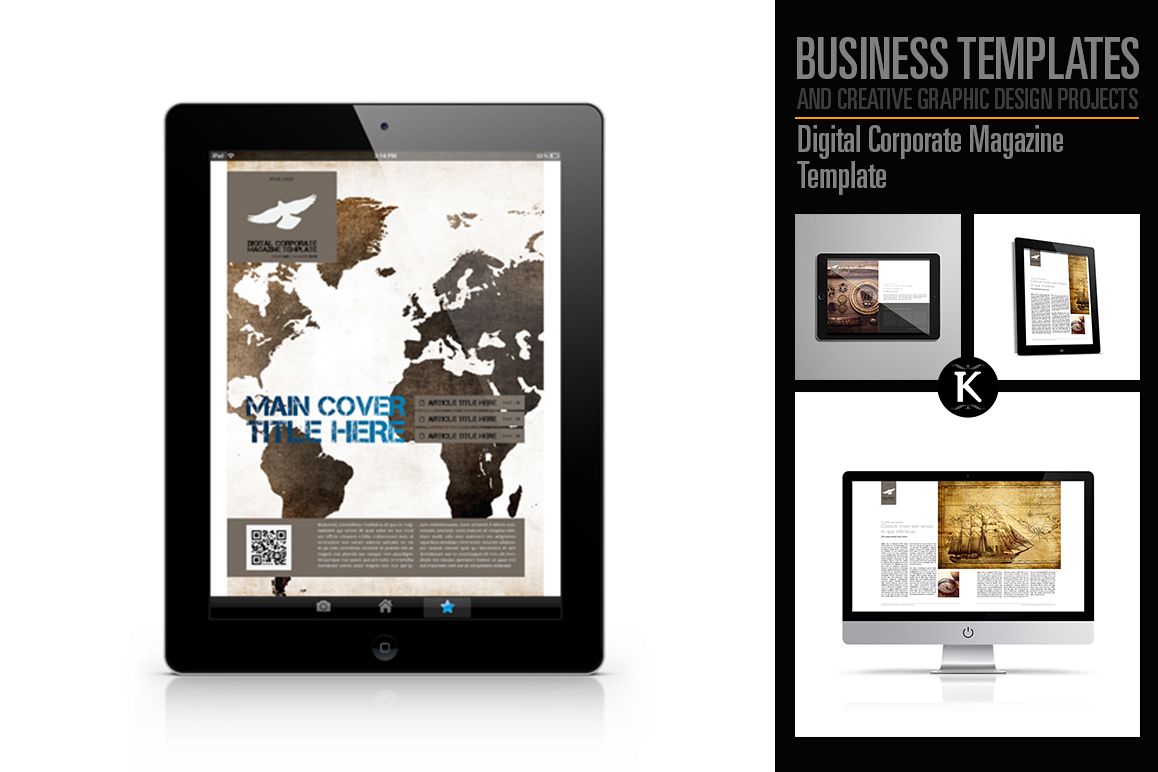 Digital Corporate Magazine Template example image 1
