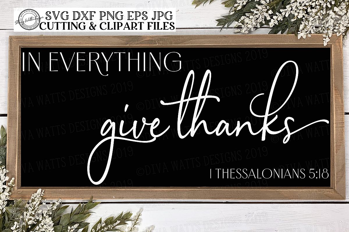 In Everything Give Thanks | Bible Verse | Fall Thanksgiving example image 1
