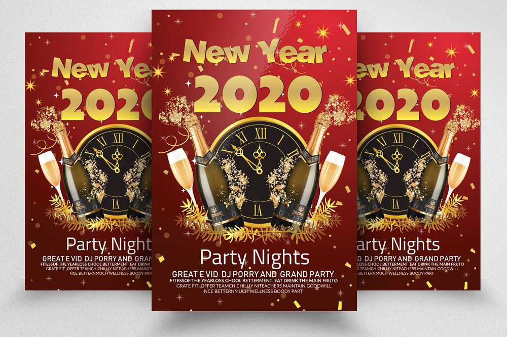 New Year Party Night Flyer/Poster example image 1