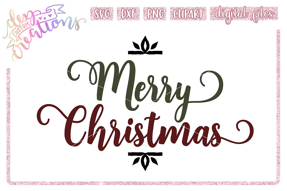 Merry Christmas - SVG DXF PNG Cut files example image 1