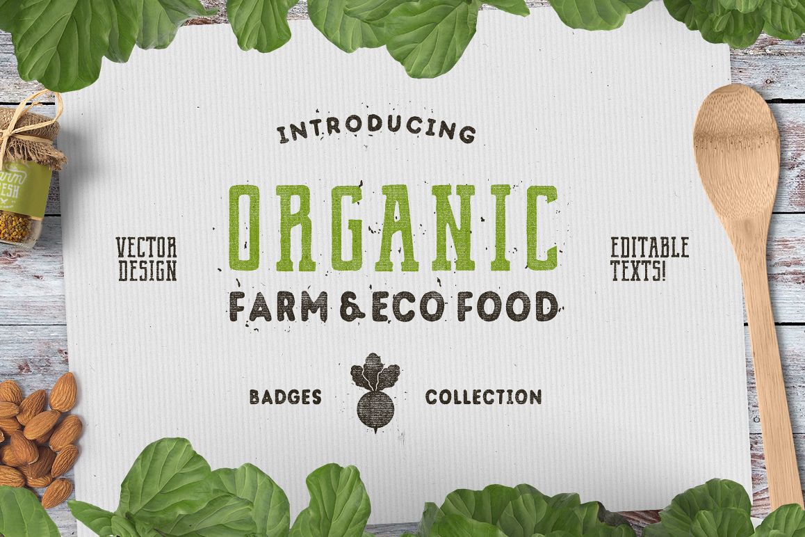 Organic Farm & Eco Food Badges example image 1