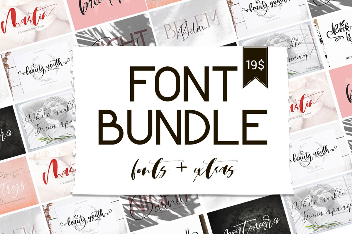 Font Bundle.Fonts & Extras example image 1