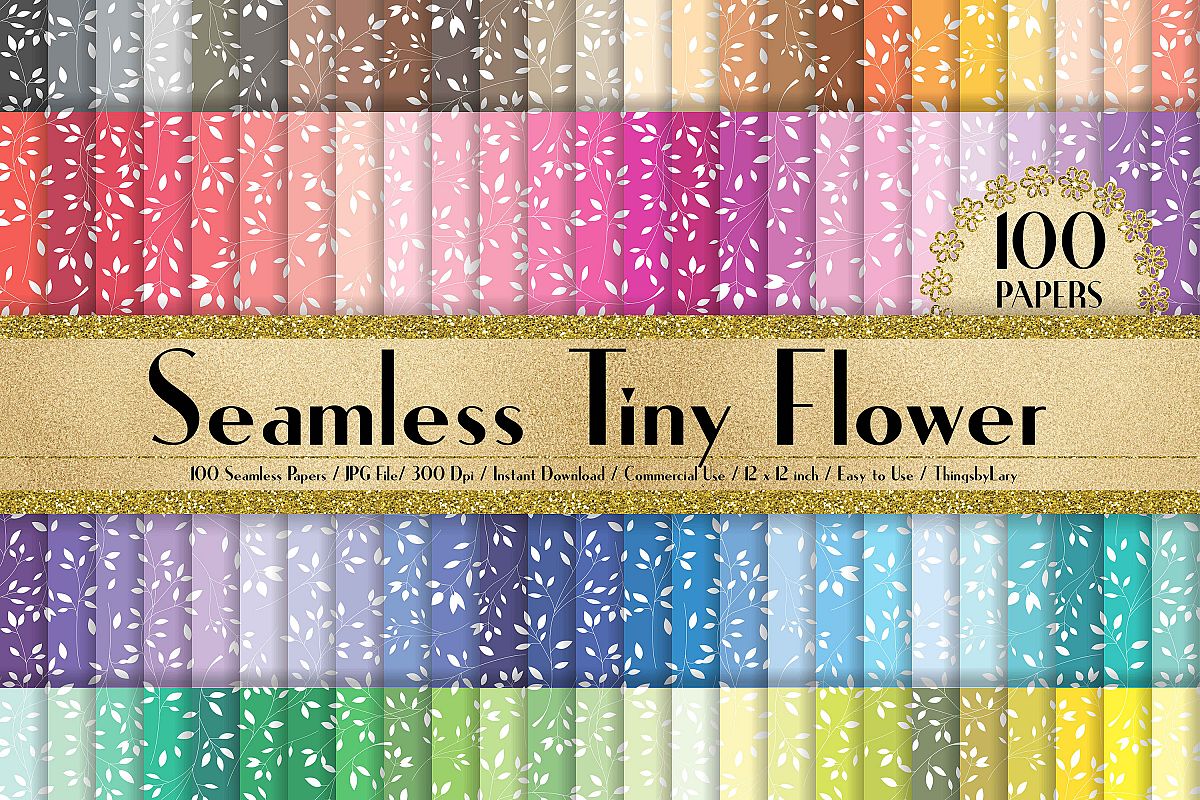 Download 100 Seamless Tiny Flower Digital Papers 12 x 12 inch ...