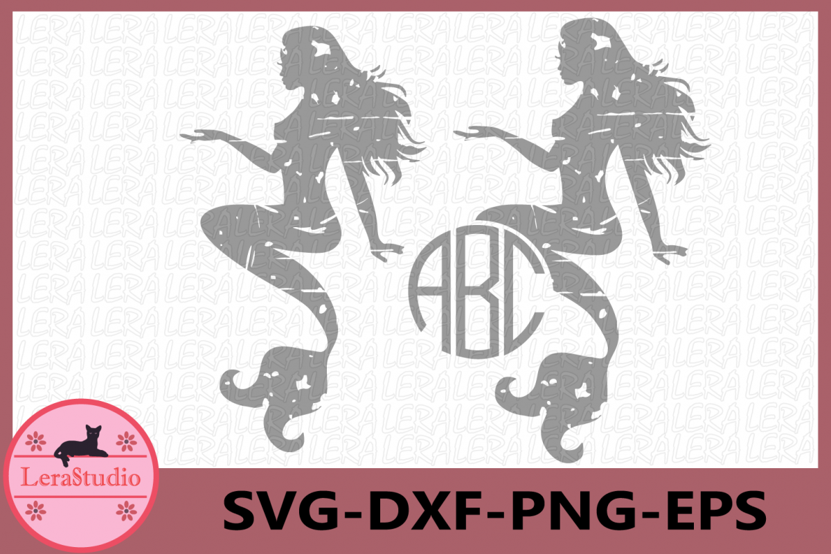 Mermaid Svg, Beach svg, Mermaid Distressed Svg, Mythology example image 1