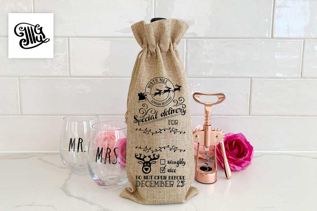 Christmas wine bag example image 1
