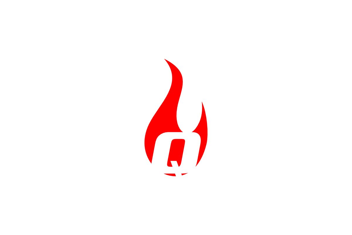 q letter flame logo example image 1