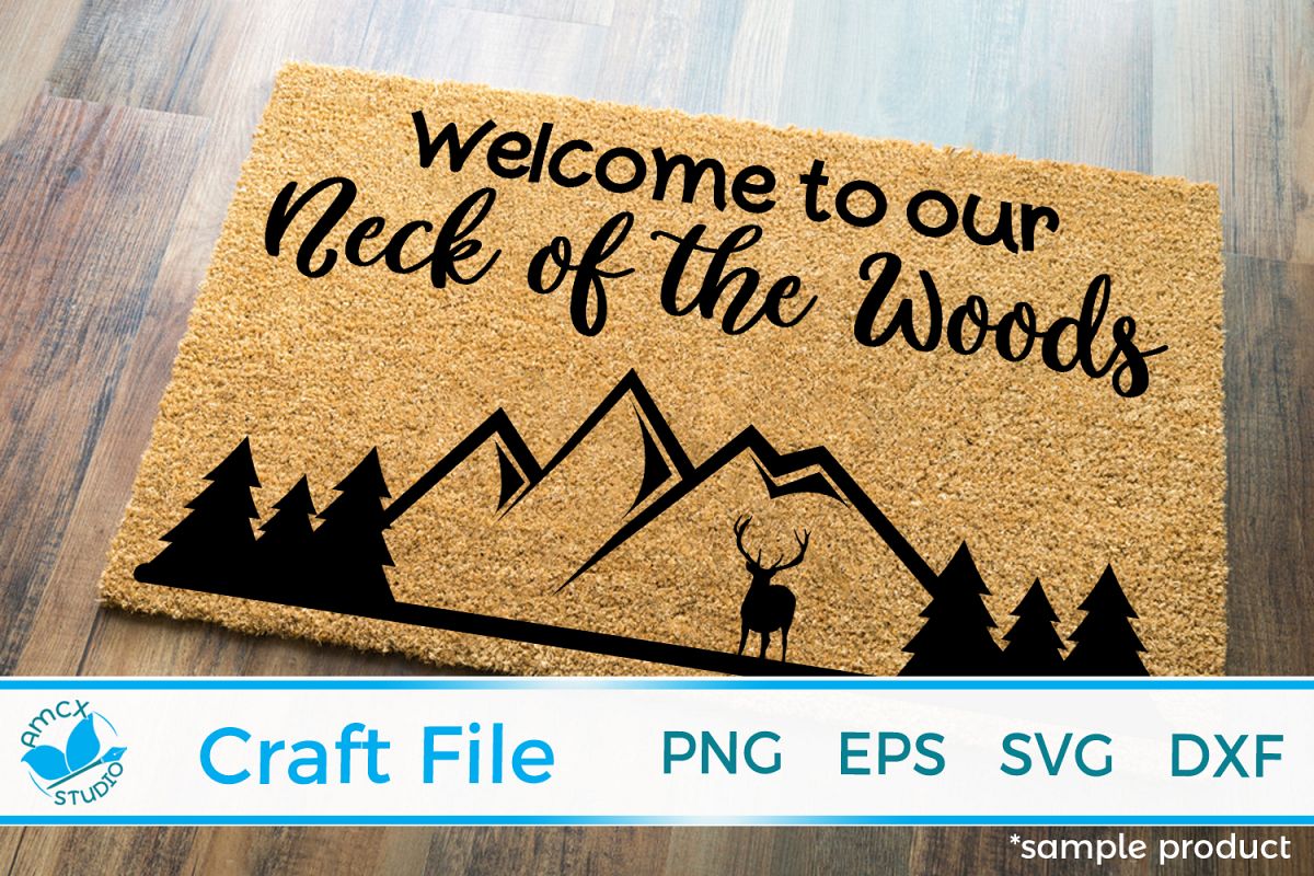 Welcome To Our Woods Front Doormat SVG example image 1