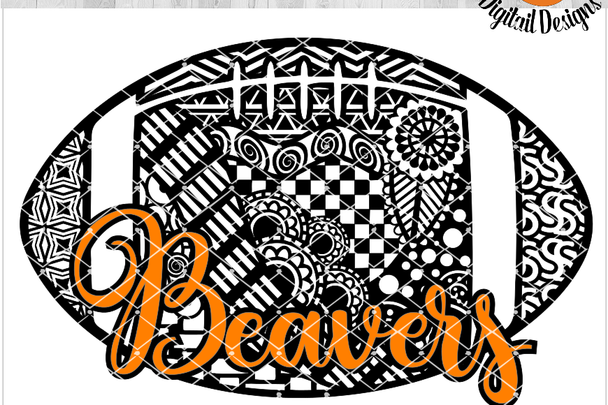 Zentangle Football SVG - png - eps - dxf - ai - fcm - Sports SVG