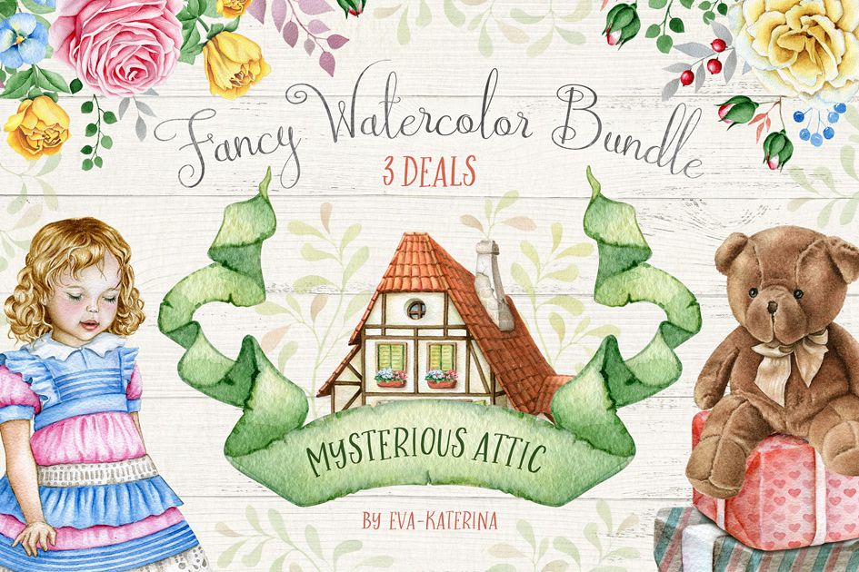 50OFF Fancy Watercolor Bundle example image 1