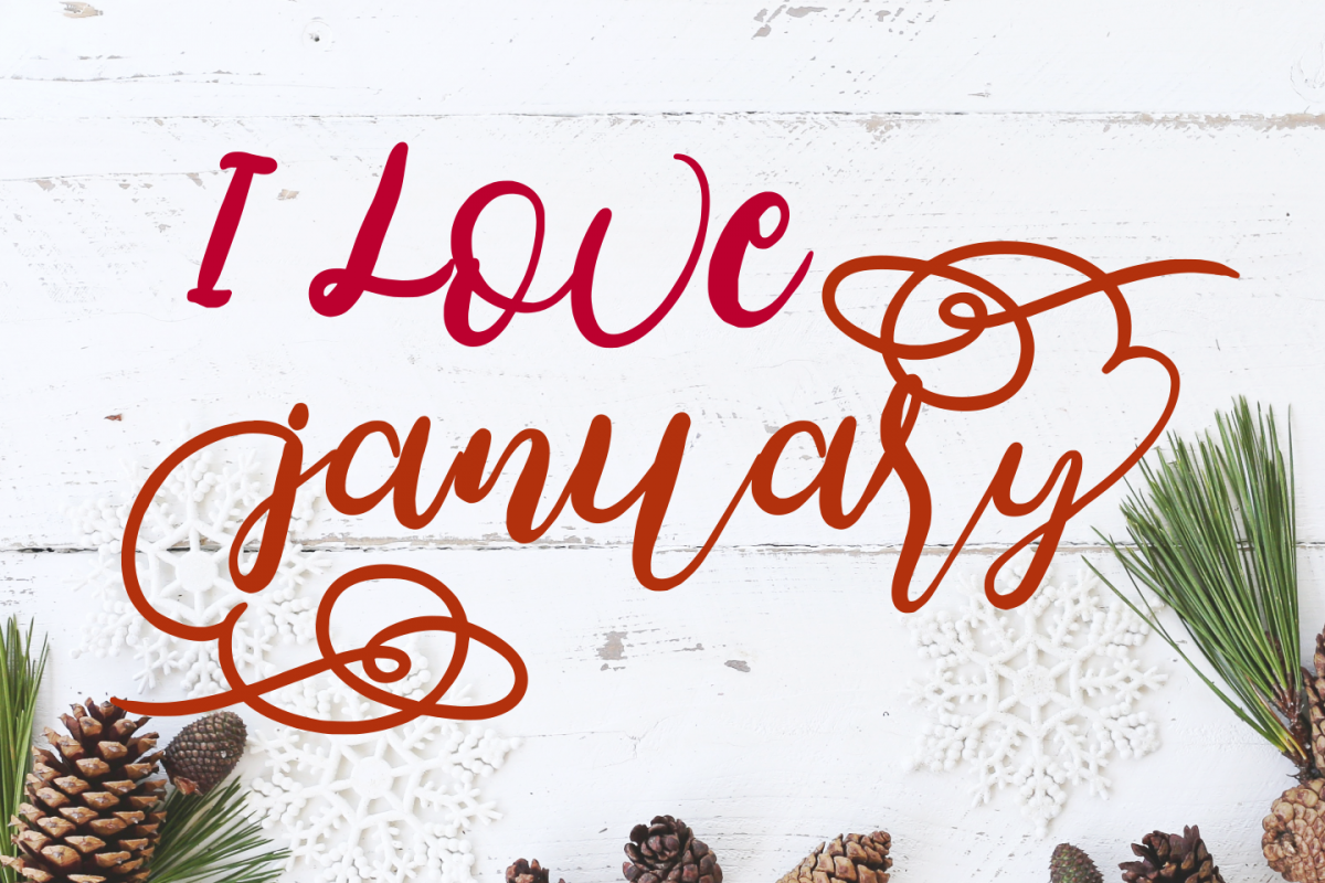 I love January Bounce Script Calligraphy example image 1