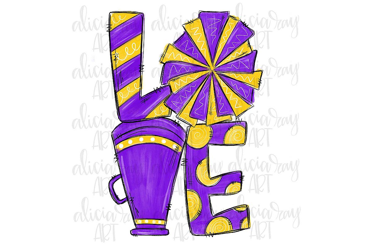 Cheer Love Powder Purple and Yellow example image 1