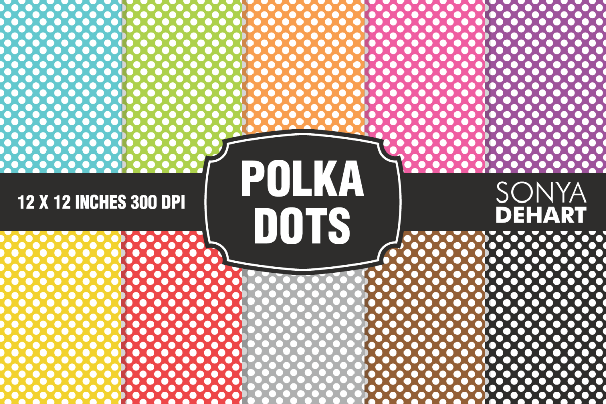 Polka Dots Digital Paper Pack example image 1