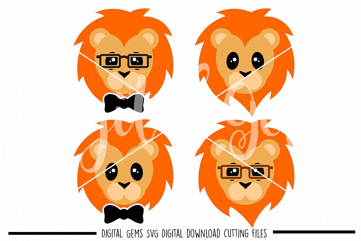 Lion faces SVG / PNG / EPS / DXF Files example image 1