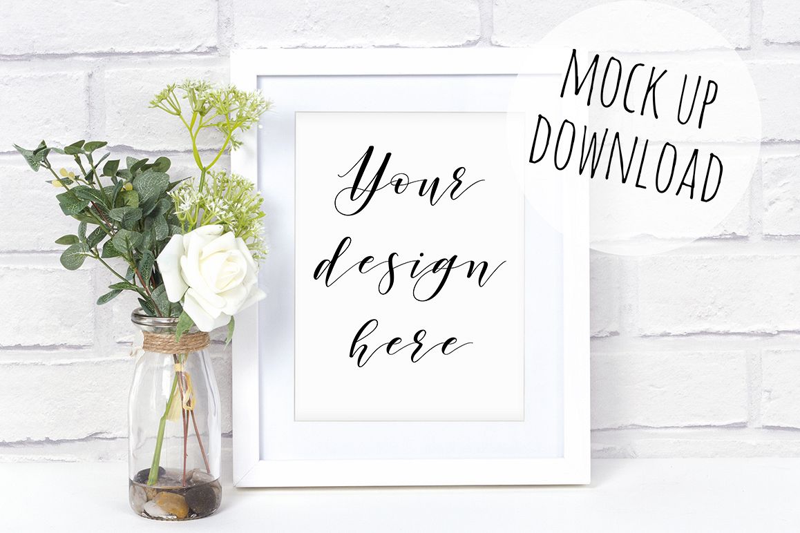 White 8x10 Frame Mockup Photo example image 1