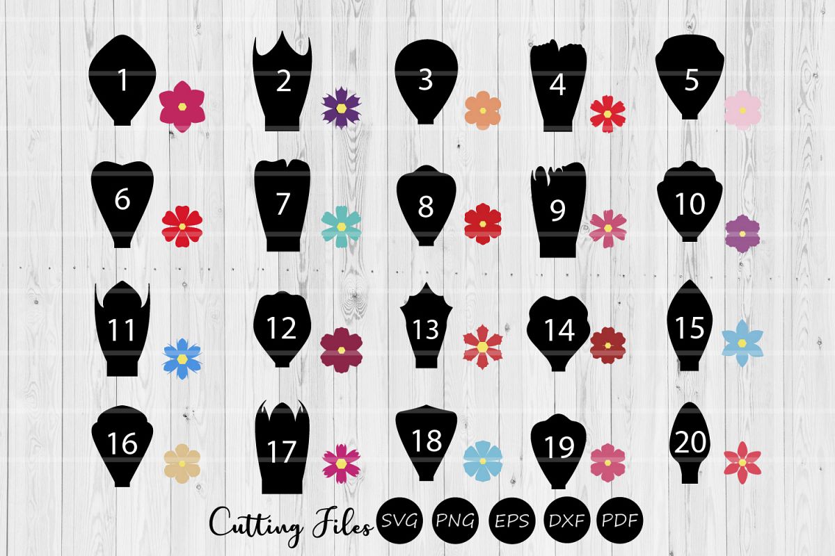 Paper Flowers Templates bundle 1 to 20|A1-40 | DIY projects example image 1