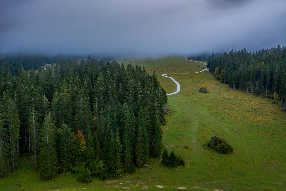 Fusine lake in a foggy mood example image 1