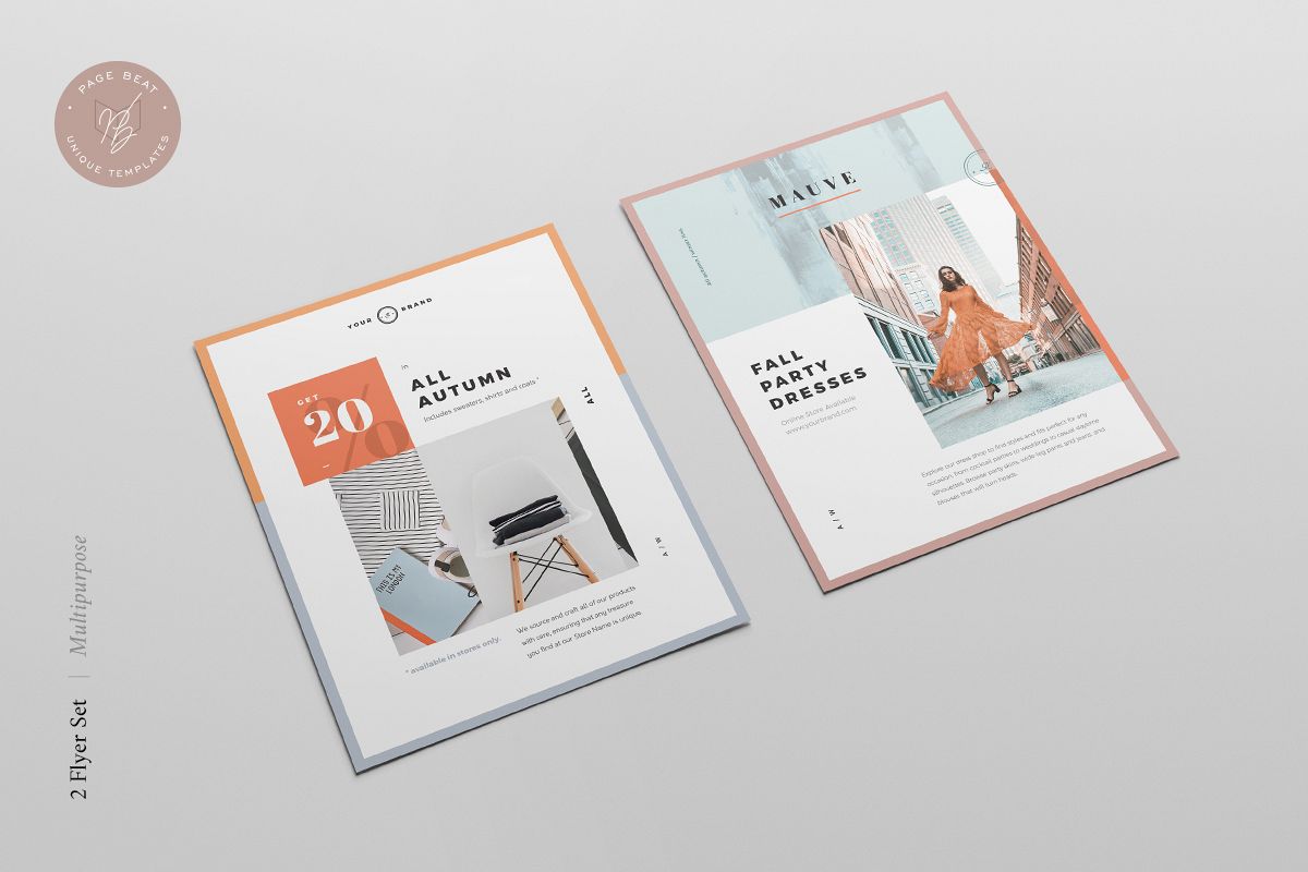 2 Lifestyle / Fashion Flyers Set US Letter example image 1