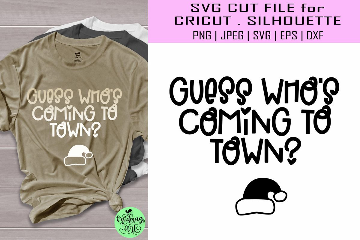 Guess who's coming to town svg, pregnant shirt svg example image 1