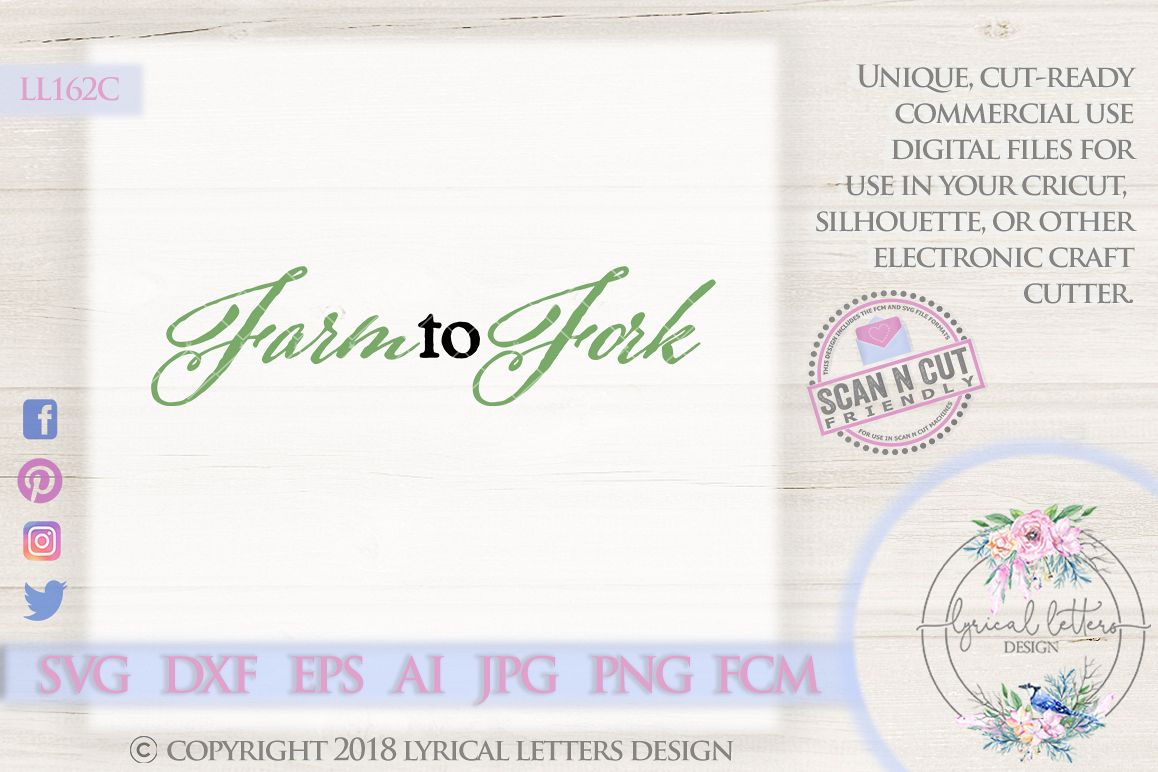 Farm to Fork Farmhouse SVG Cut File LL162C example image 1