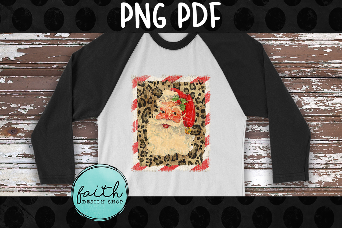 Santa with Leopard Print Fram example image 1