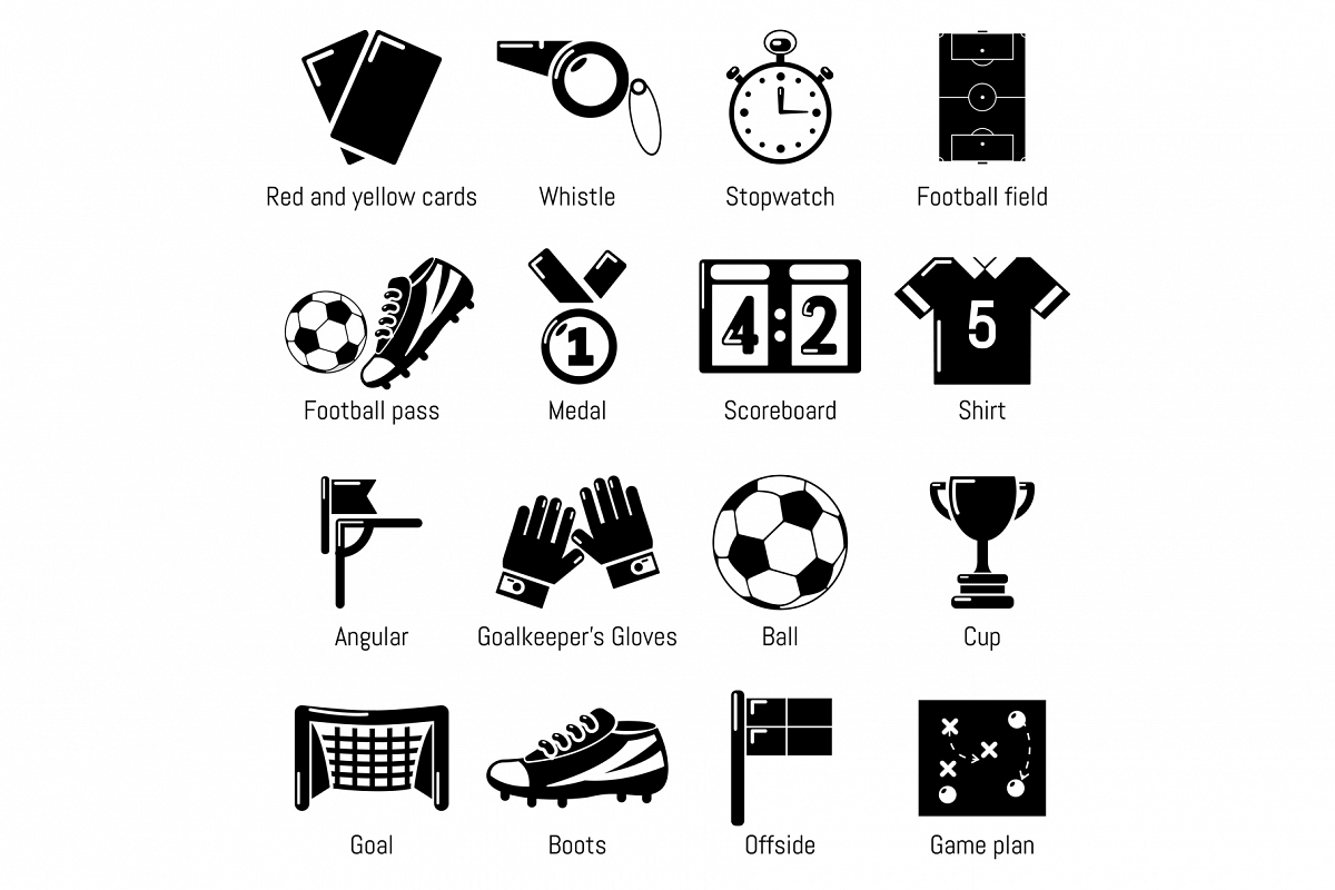 Soccer football icons set, simple style example image 1