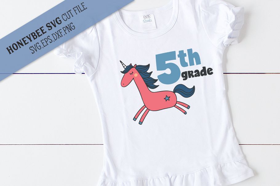 5th Grade Unicorn SVG Cut File example image 1