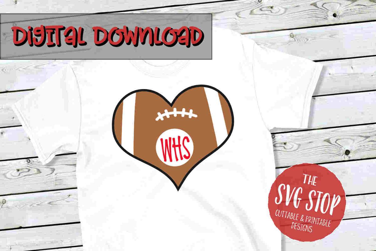 Heart Football 6 -SVG, PNG, DXF example image 1