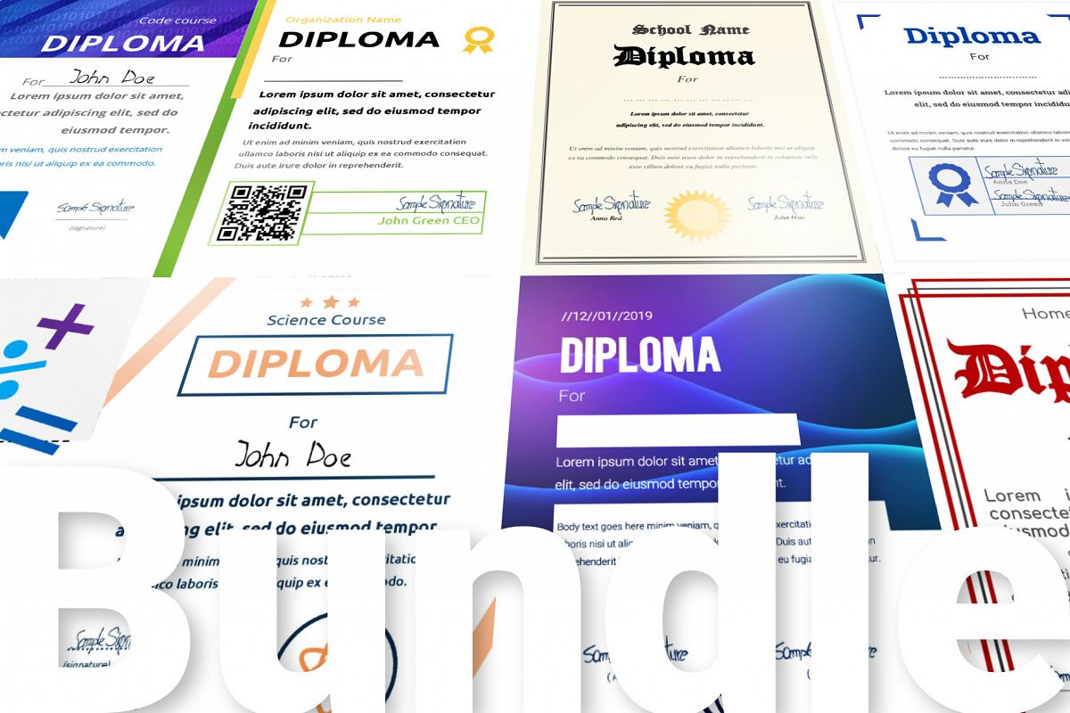 10 Diploma Templates .doc Bundle Pack 50 off example image 1