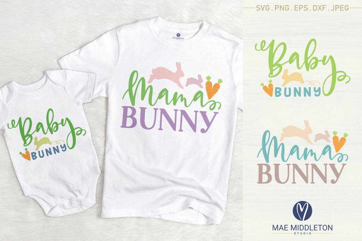 Download Mama Bunny, Baby Bunny - Easter svg cut files, printables
