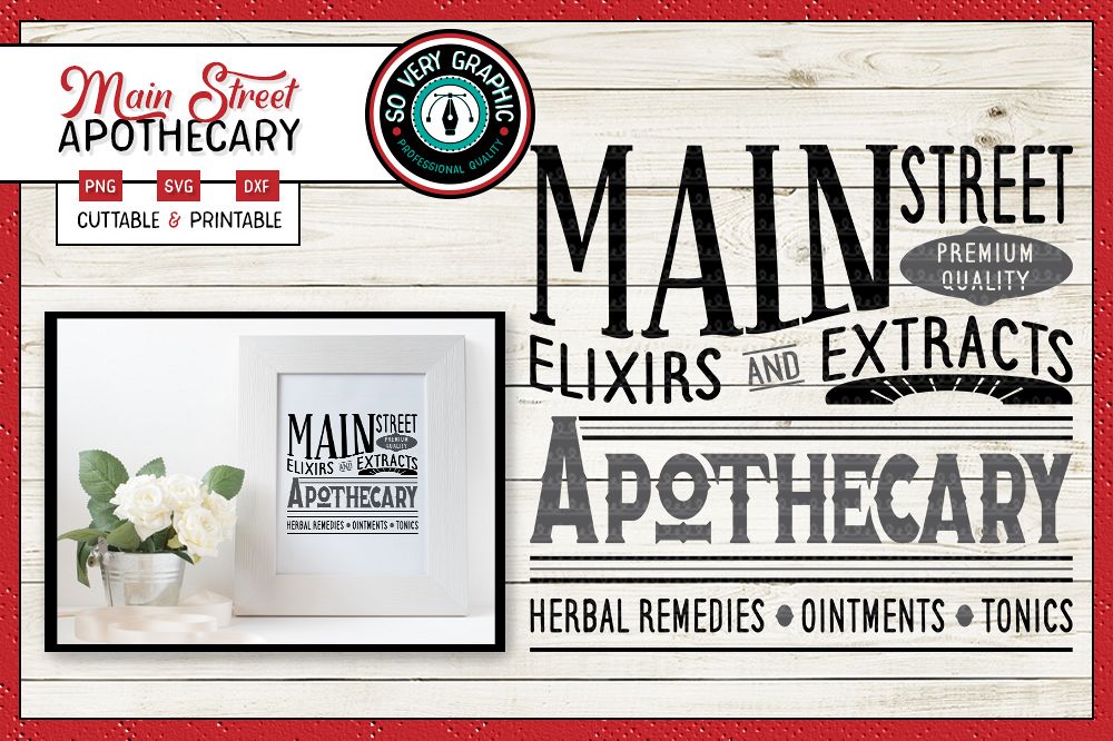 Main Street Apothecary | SVG | PNG | Vintage Farmhouse example image 1