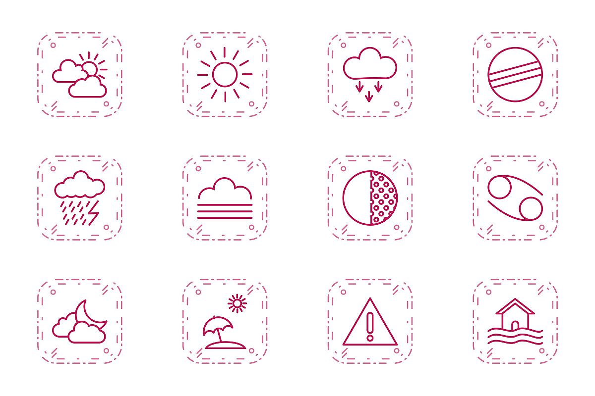Set Of Weather And Season Icons example image 1