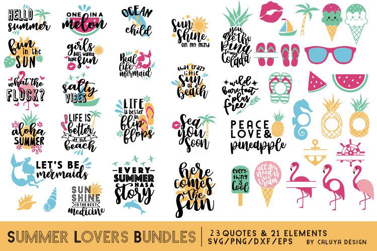 Summer Lovers SVG Cut File Bundle example image 1