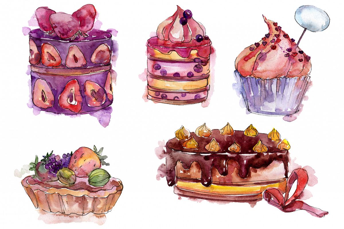 Catalan dessert Watercolor png example image 1
