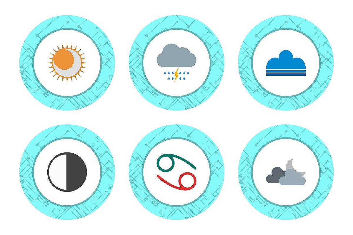 Set Of Weather And Season Icons example image 1