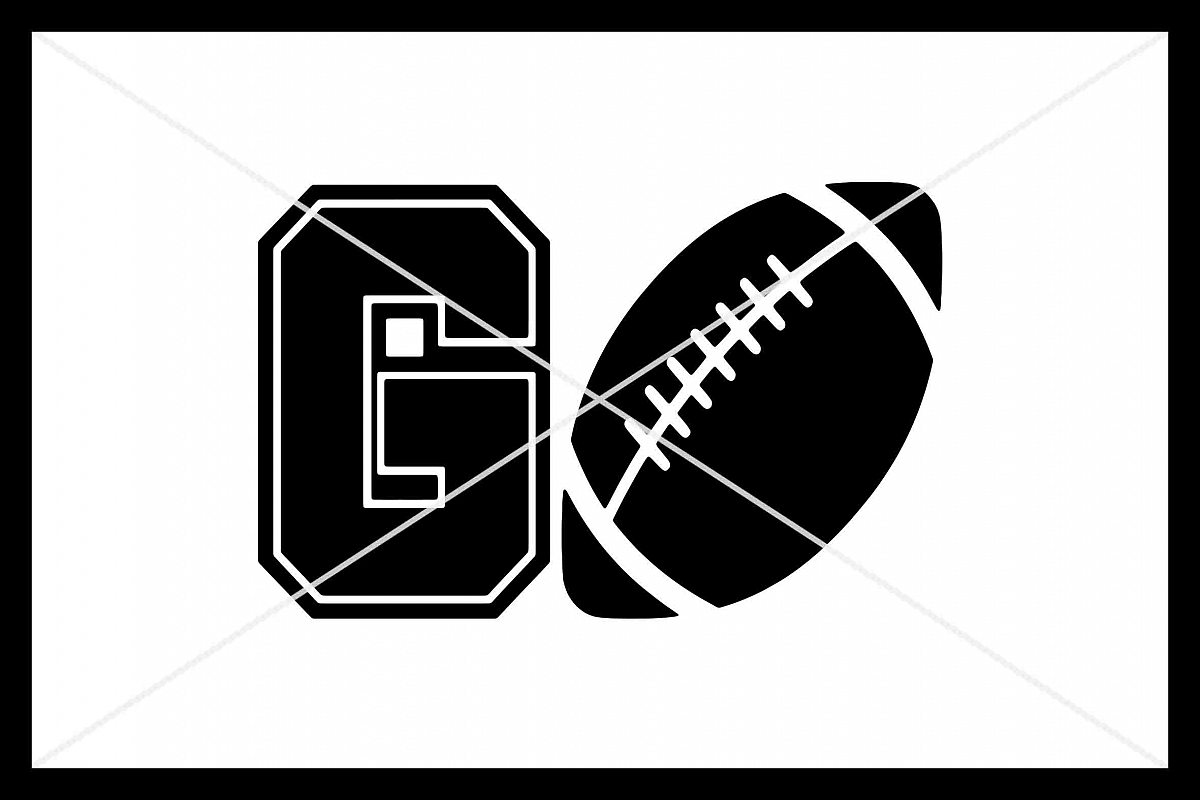 GO Football, Cut File, Silhouette Cameo, Cricut, SVG DXF PNG example image 1