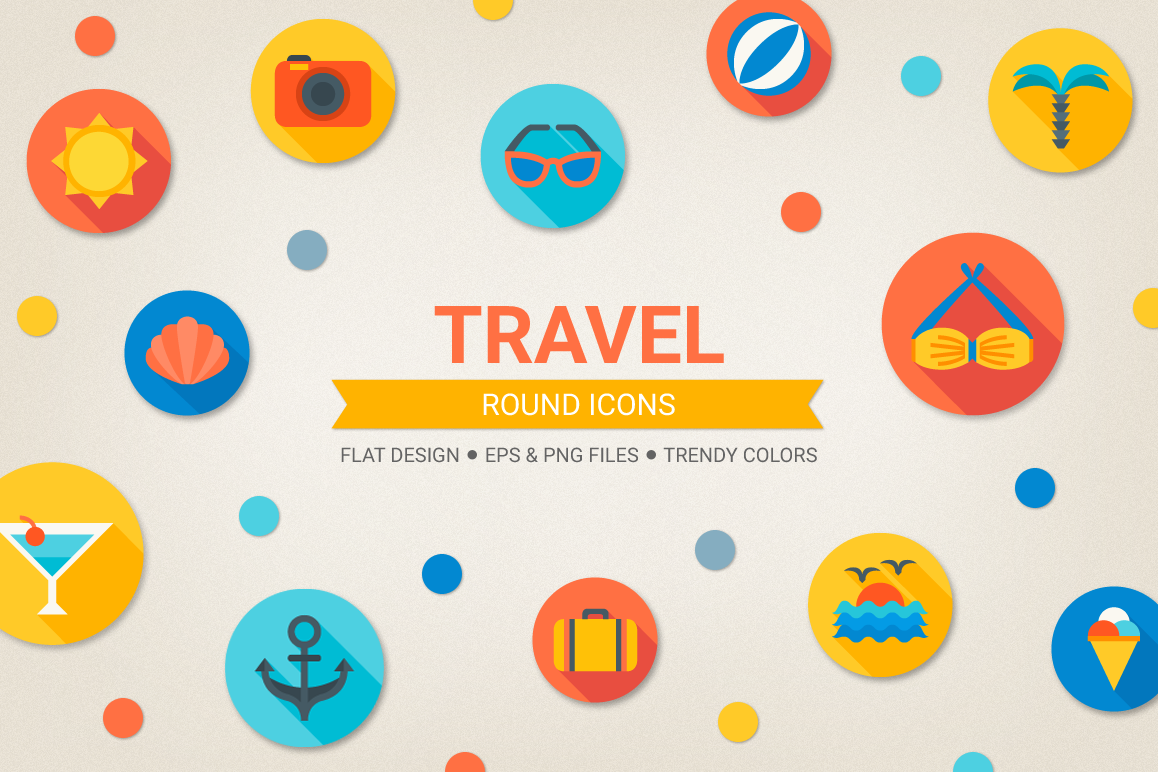 Round Travel Icons example image 1