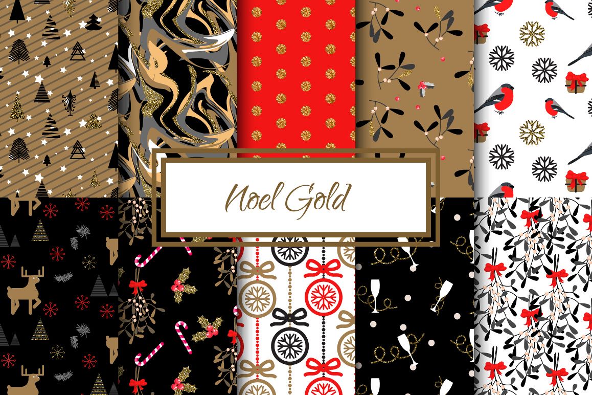 Noel Gold seamless paper example image 1
