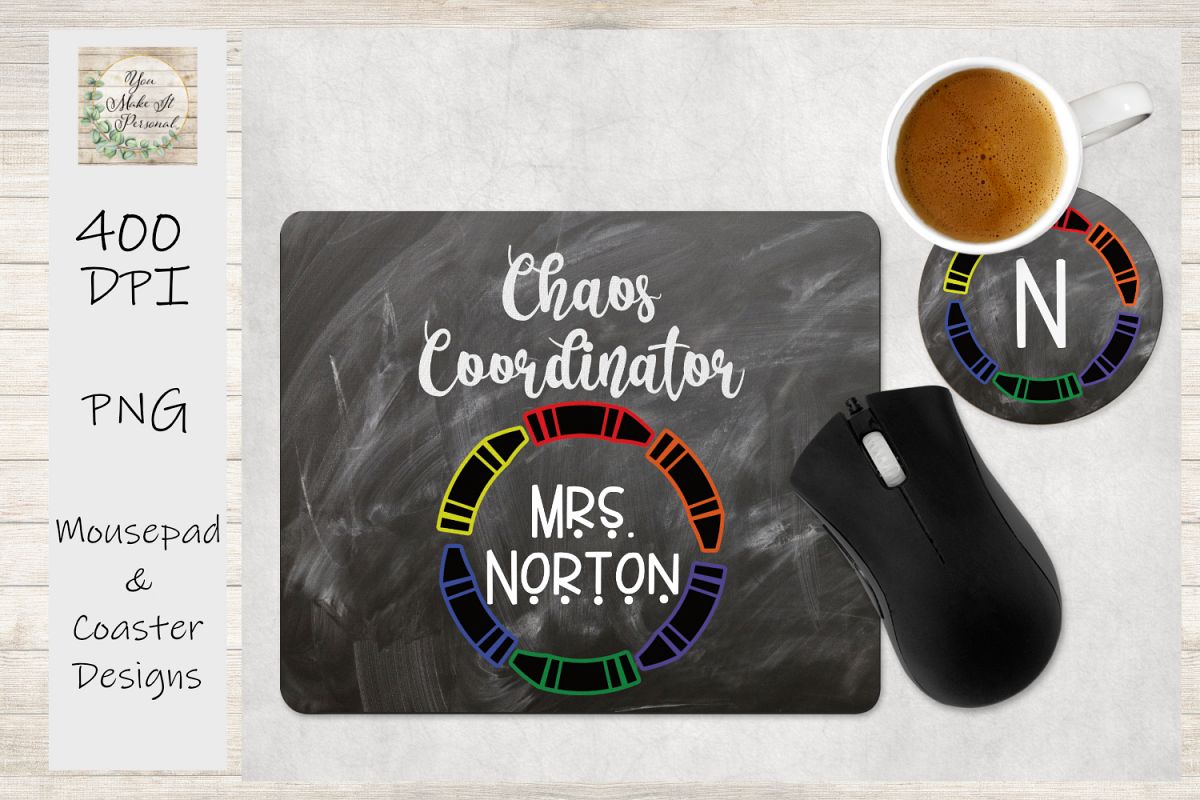 Mouse Pad and Coaster Set - Teacher Gift, For Sublimation example image 1