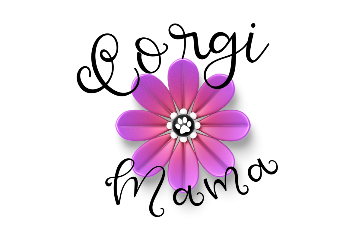 Corgi Mom With Pink Flower Dog Paw PNG Transparent example image 1