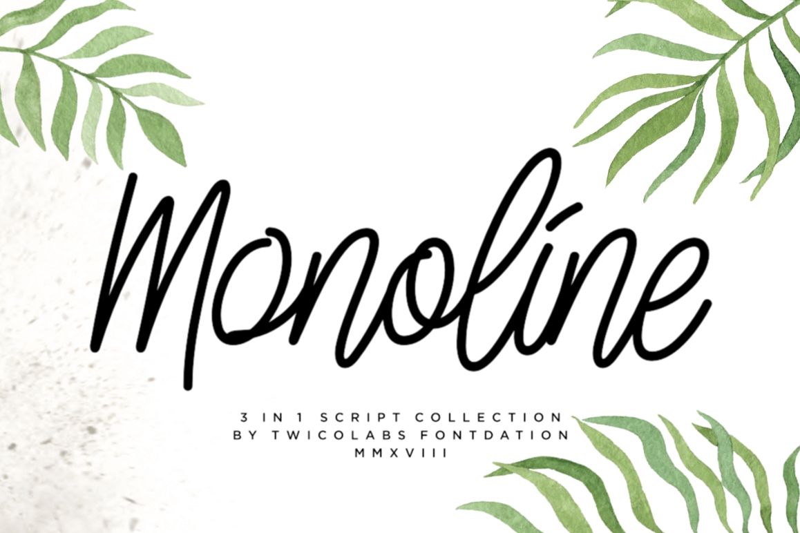 3 in 1 Monoline Script Font example image 1