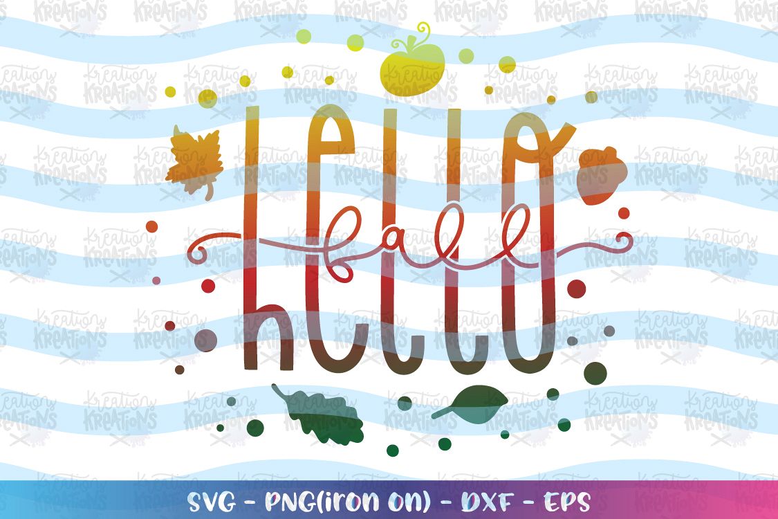 Fall SVG Hello Fall svg Fall sayings elements Autumn example image 1
