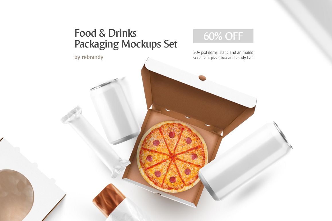 Food & Drinks Packaging Mockup Set example image 1
