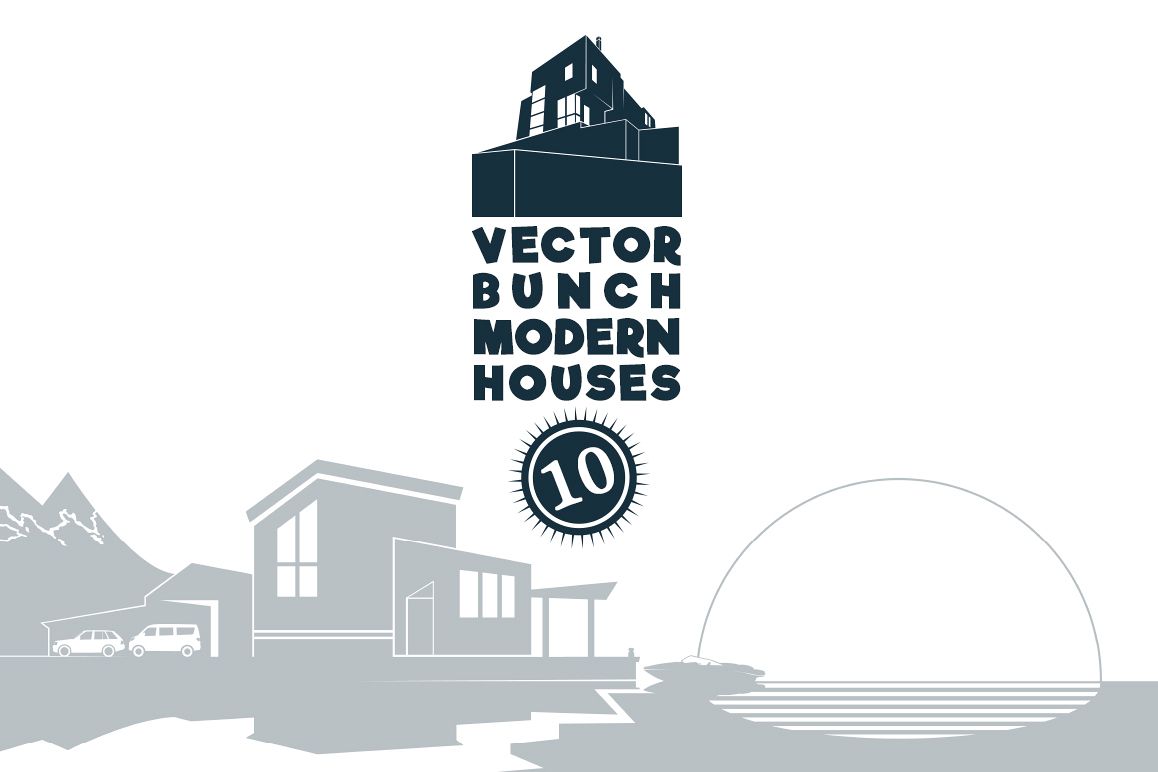 VECTOR BUNCH MODERN HOUSES example image 1